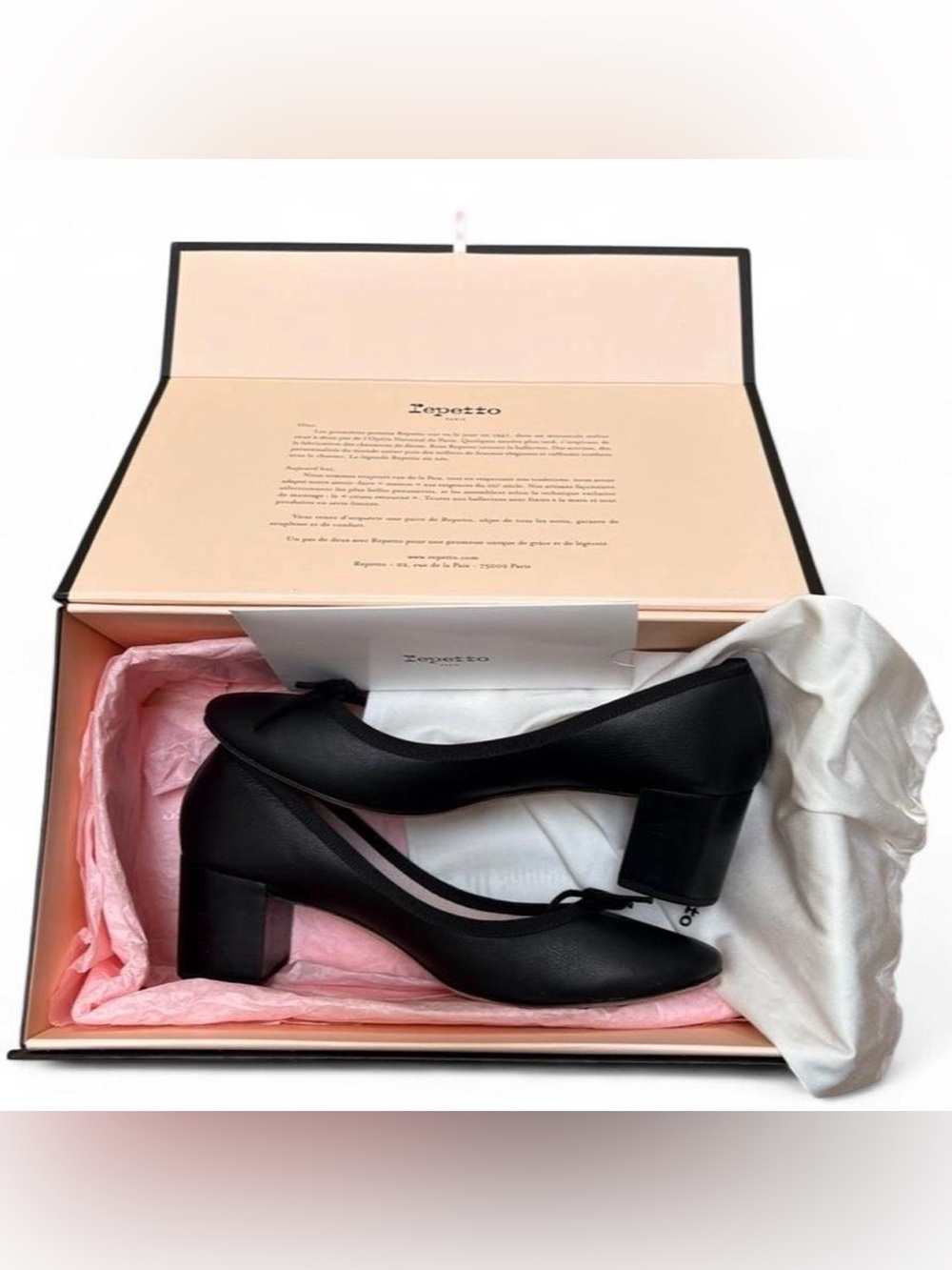 Repetto Black Ballet Flat Heels
